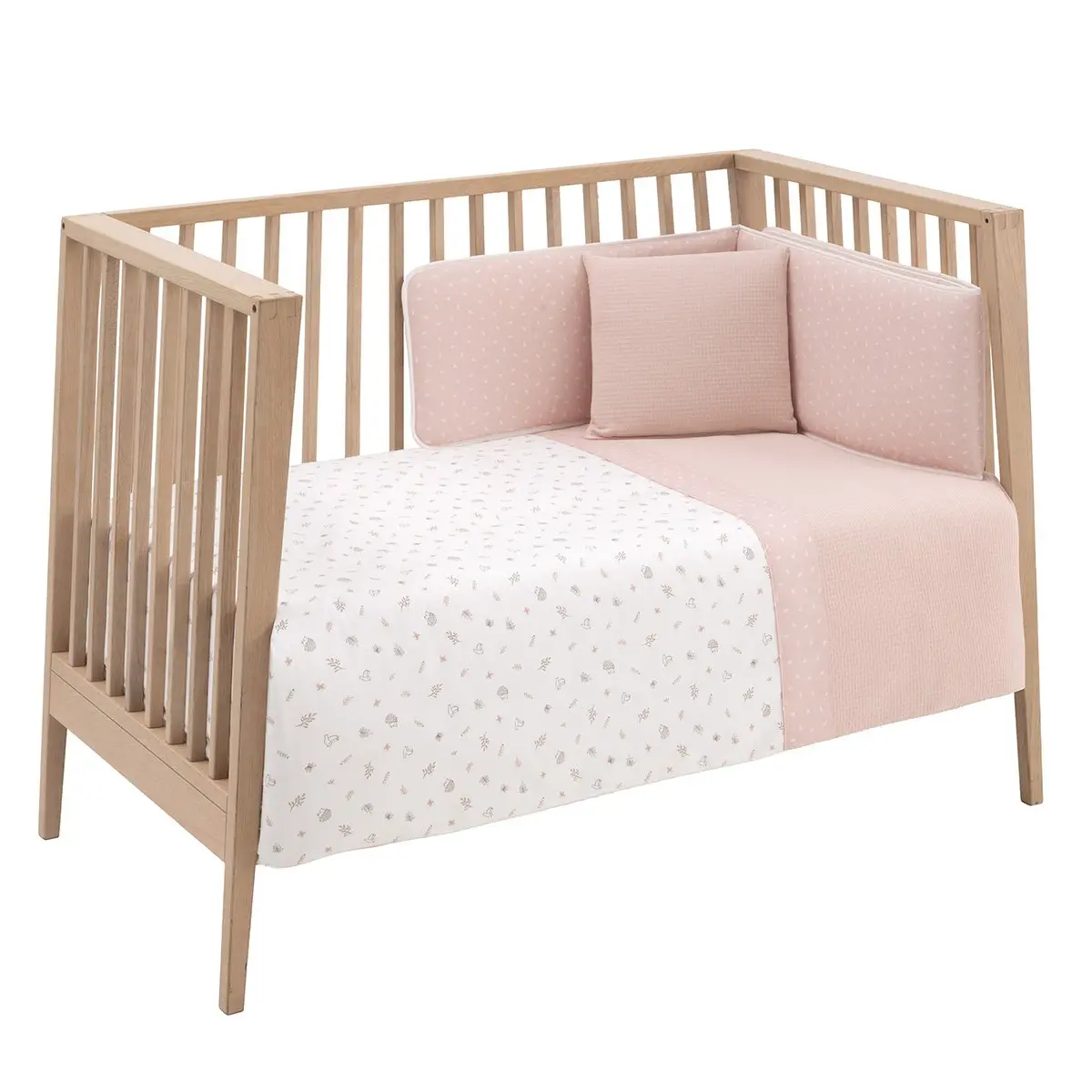 Jgo 2 pcs.f.nordica cuna 70 calma rosa 110x170x3 cm