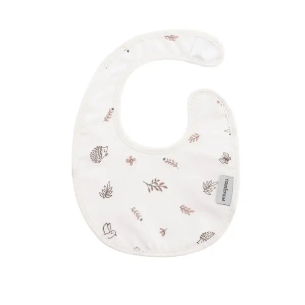 Babero redondo con velcro calma rosa 16x19x1 cm