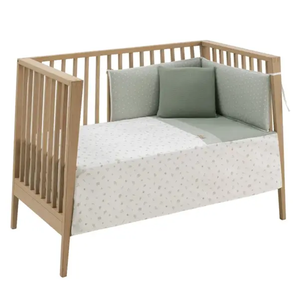 Jgo 2 pcs.colcha i-v. cuna 60 calma verde 60x120x3 cm