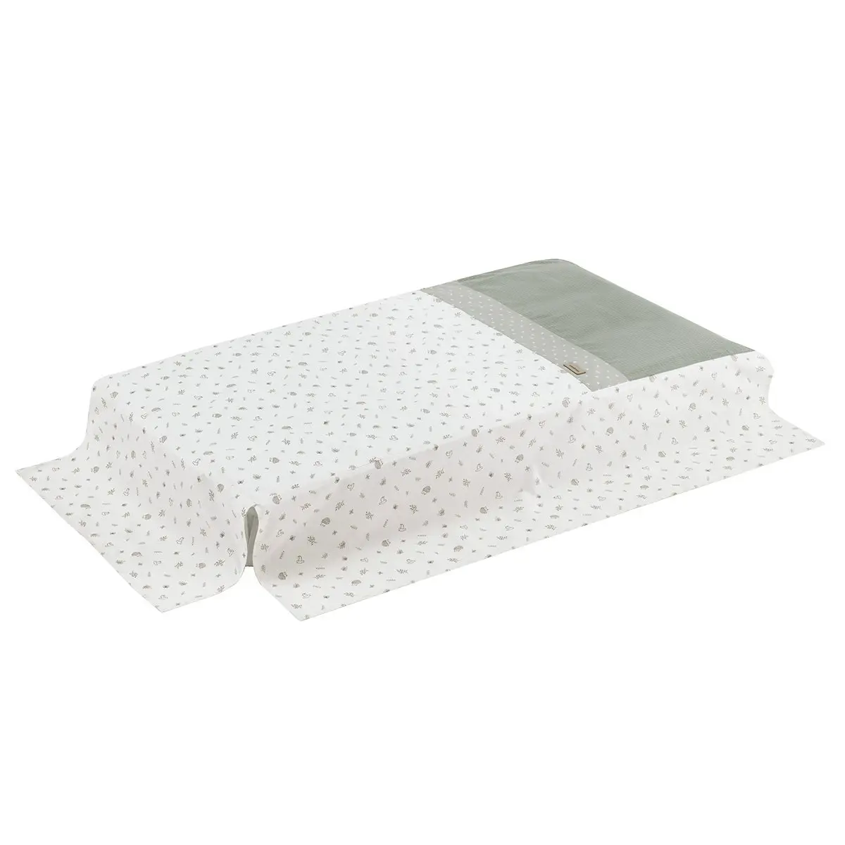 Jgo 2 pcs.colcha i-v. cuna 60 calma verde 60x120x3 cm - Imagen 4