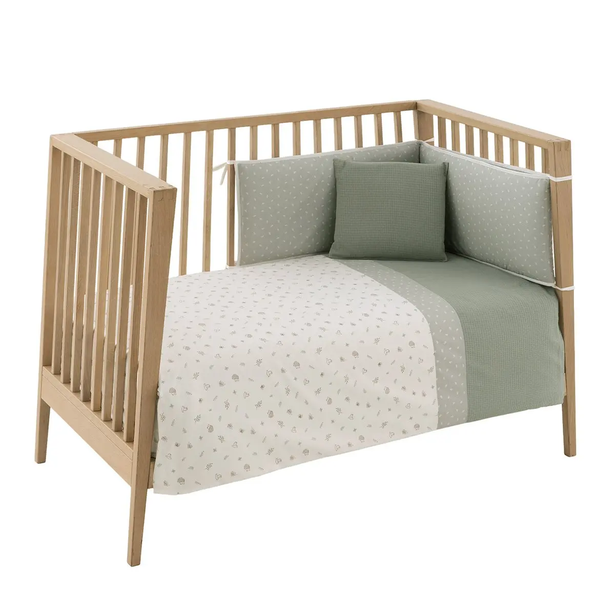 Jgo 2 pcs.f.nordica cuna 70 calma verde 110x170x3 cm