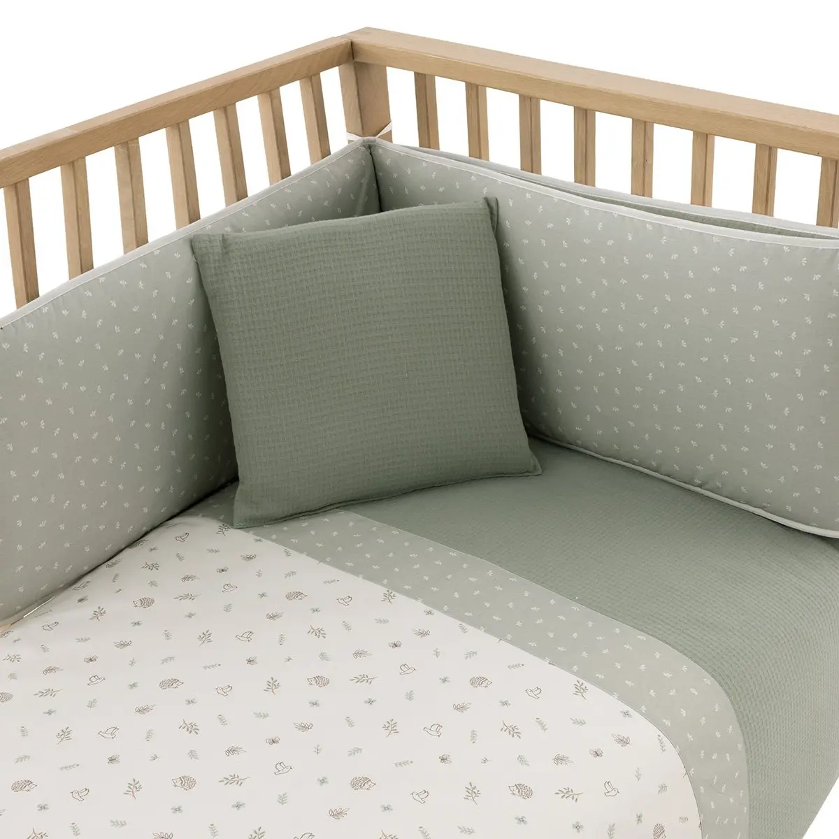 Jgo 2 pcs.f.nordica cuna 70 calma verde 110x170x3 cm - Imagen 2