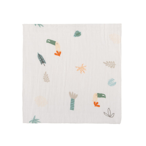 Muselina bambú Tucan 30 Gris 120x120 - Bimbidreams