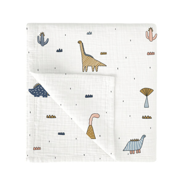 Muselina bambú Dinosaurius 97 Multic. 120x120 - Bimbidreams