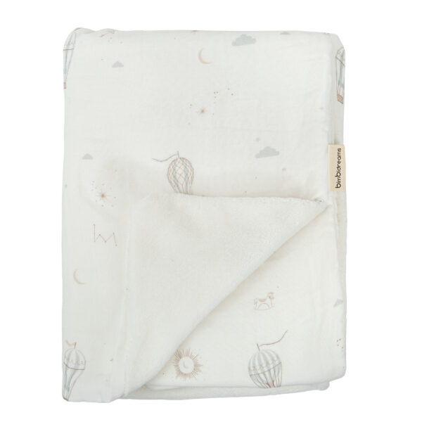 Manta Microfibra Dots Blue Sky 16 B|Verde 80X110 - Bimbidreams