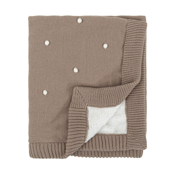 Manta doble cara tricot dots con Coralina HB Basics GB Gris Beig 80x100 - Bimbidreams