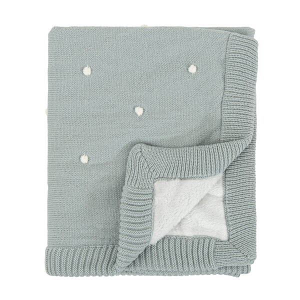 Manta doble cara tricot dots con Coralina HB Basics ME Menta 80x100 - Bimbidreams