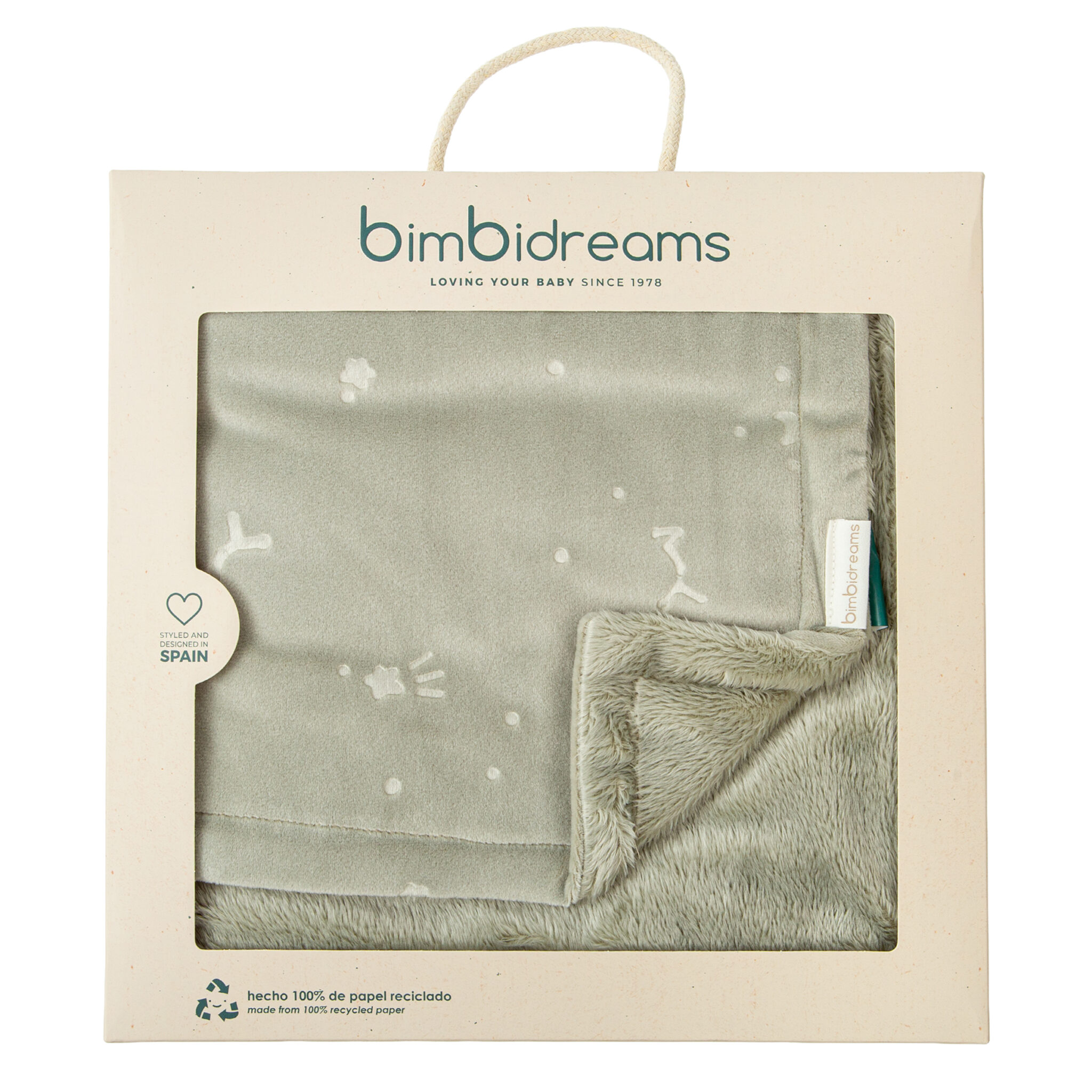 Manta Embossed False 06 Verde 80X110 - Bimbidreams - Imagen 3