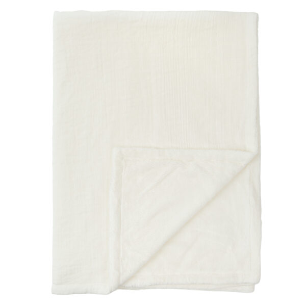 Manta Muselina con Coralina False 01 Blanco 80X110 - Bimbidreams