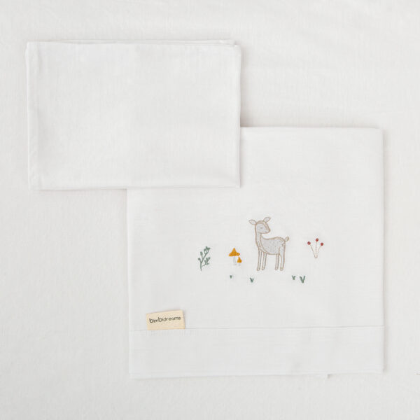 Juego sabanas punto jersey 3 piezas Deer 14 B|Rosa Minicuna (50x80 - 90) - Bimbidreams