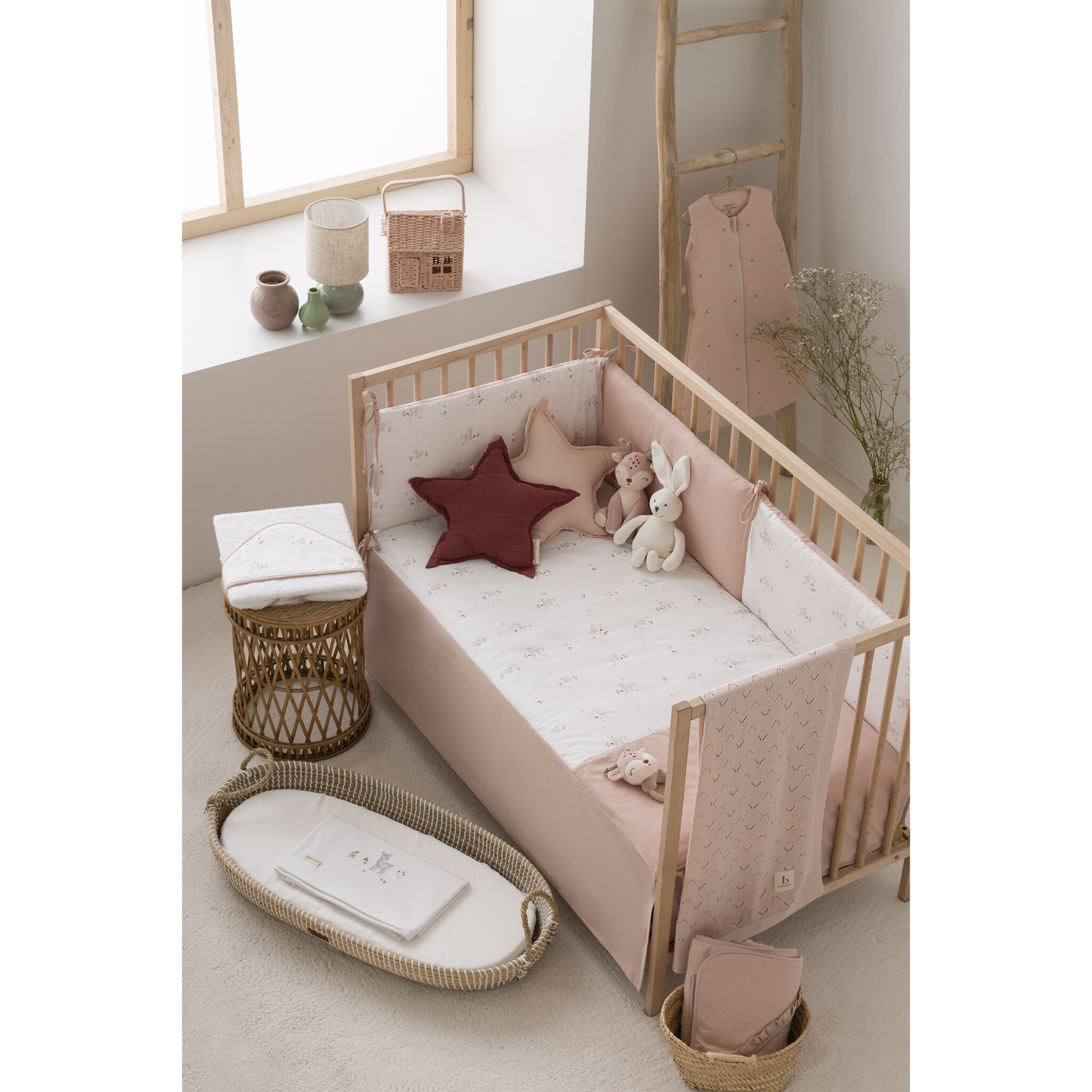 Juego sabanas punto jersey 3 piezas Deer 14 B|Rosa Minicuna (50x80 - 90) - Bimbidreams - Imagen 2