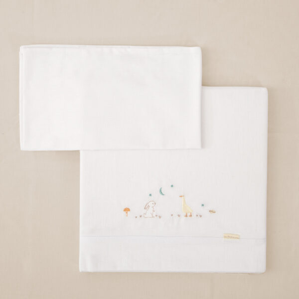 Juego sabanas punto jersey 3 piezas Happy Forest 10 B|Lino Coche (40x80) - Bimbidreams