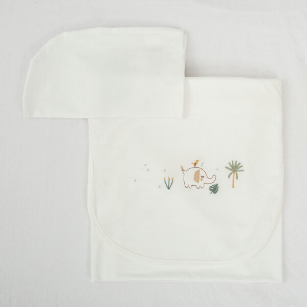 Juego sabanas punto jersey 3 piezas Palm 16 B|Verde Coche (40x80) - Bimbidreams