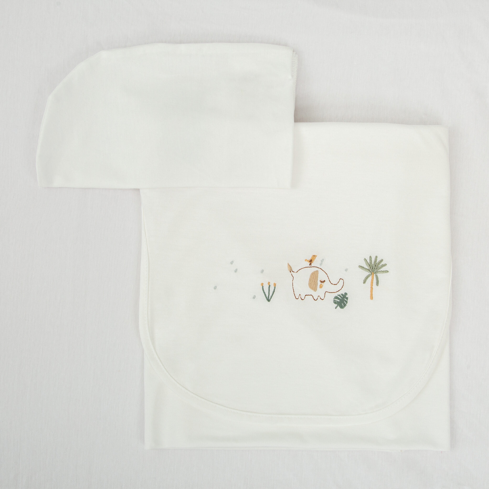 Juego sabanas punto jersey 3 piezas Palm 16 B|Verde Coche (40x80) - Bimbidreams