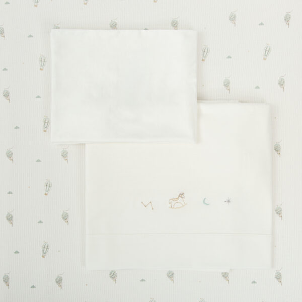 Juego sabanas punto jersey 3 piezas Blue Sky 16 B|Verde Maxicuna (70x140) - Bimbidreams