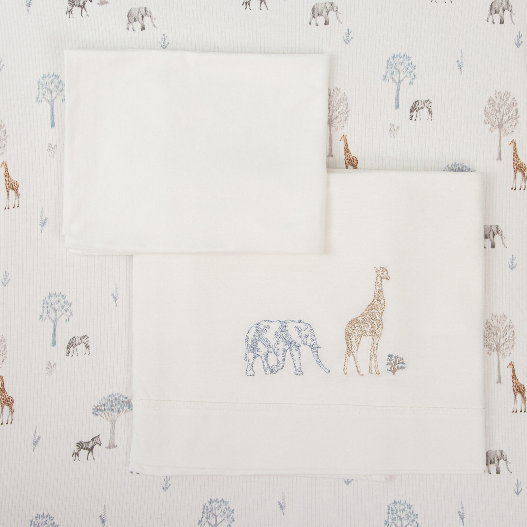 Juego sabanas punto jersey 3 piezas Tanzania 97 Multic. Maxicuna (70x140) - Bimbidreams