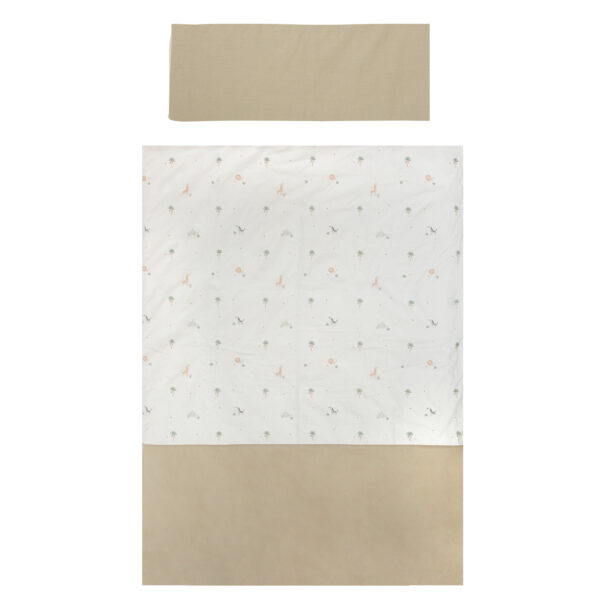 Funda nordica cuna + Funda almohada Palm 16 B|Verde 110X150 - Bimbidreams