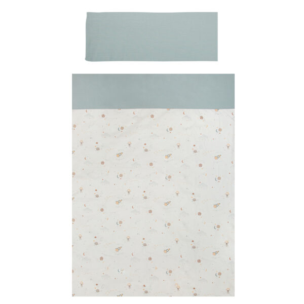 Funda nordica cuna + Funda almohada Orbit 13 B|Azul 110X155 - Bimbidreams