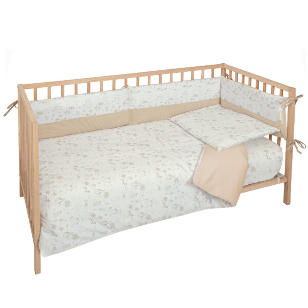 Funda nórdica cuna + Relleno + Protector + Funda almohada Noe 10 B|Lino 110X155 - Bimbidreams