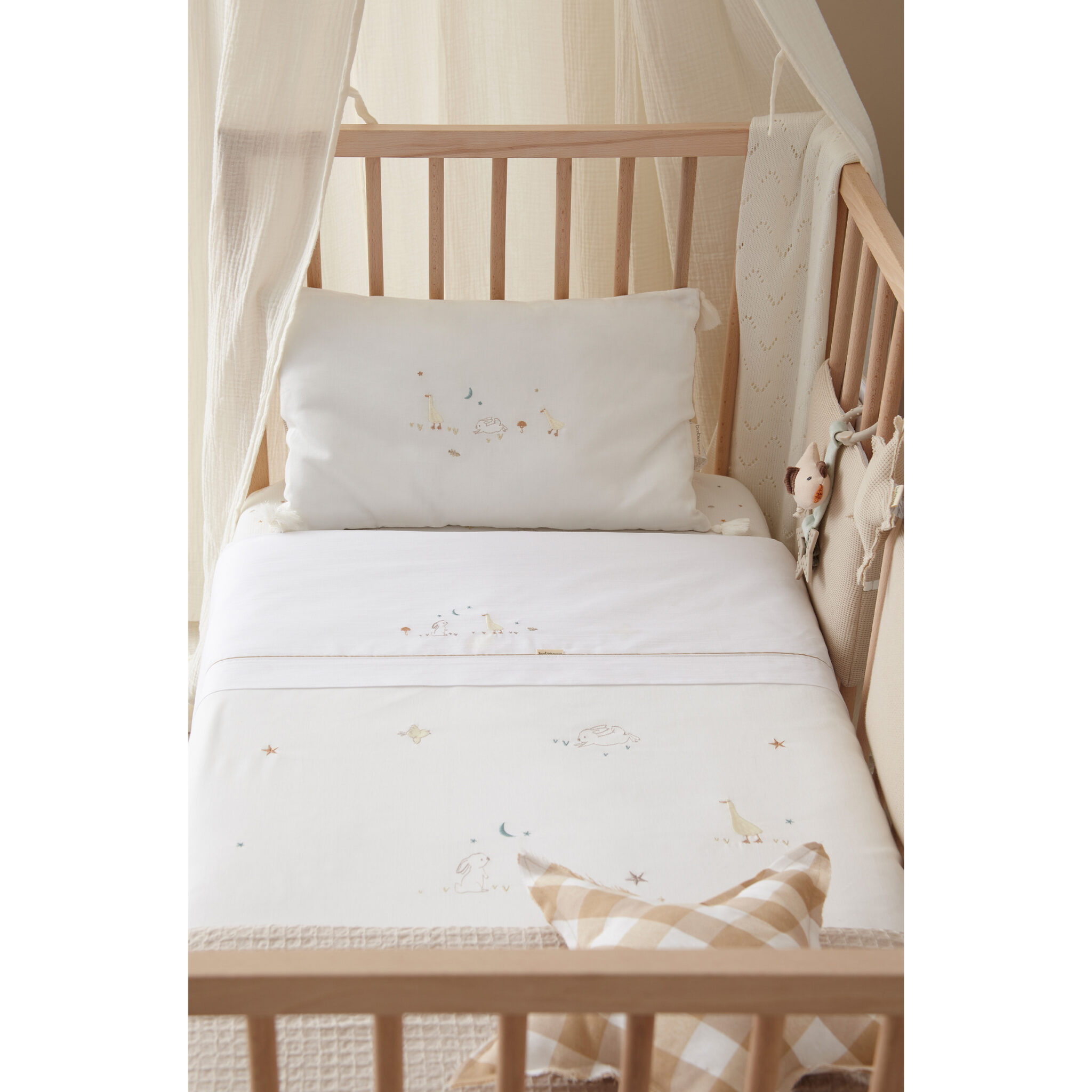 Funda nórdica cuna + Relleno + Protector + Funda almohada Happy Forest 10 B|Lino 110X155 - Bimbidreams - Imagen 2