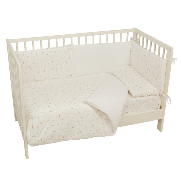 Funda nórdica cuna + Relleno + Protector + Funda almohada Monet 14 B|Rosa 110X155 - Bimbidreams