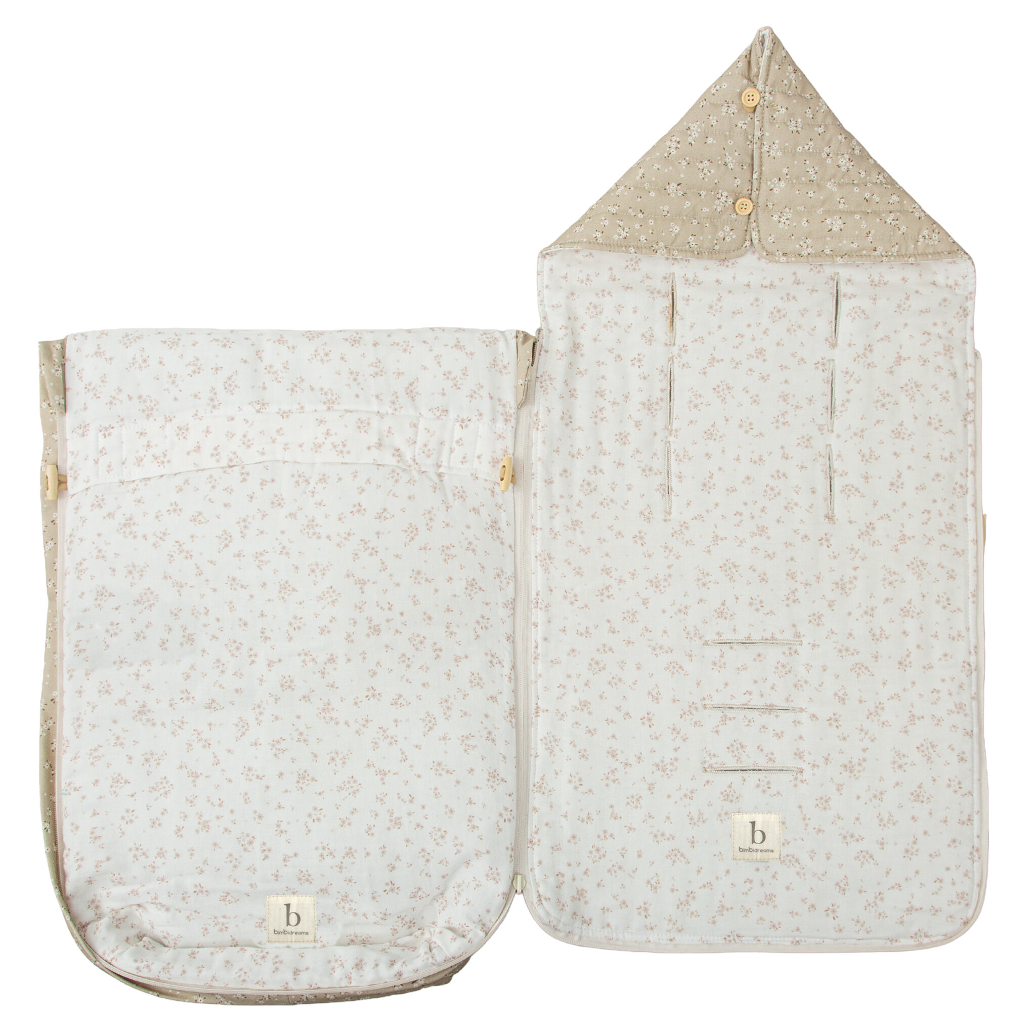 Saco Capazo con Capucha Anaïs 00 Lino - Bimbidreams - Imagen 4